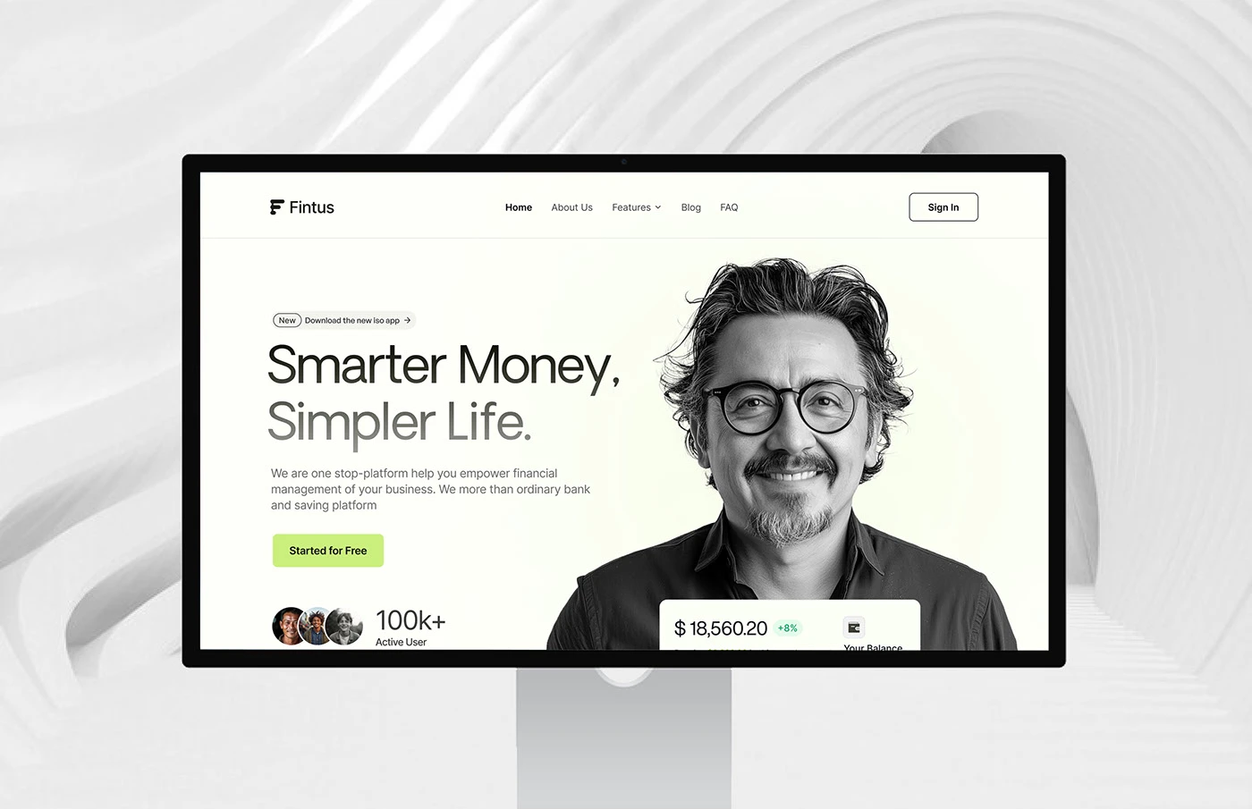 Fintus: A website for a banking and saving platform
