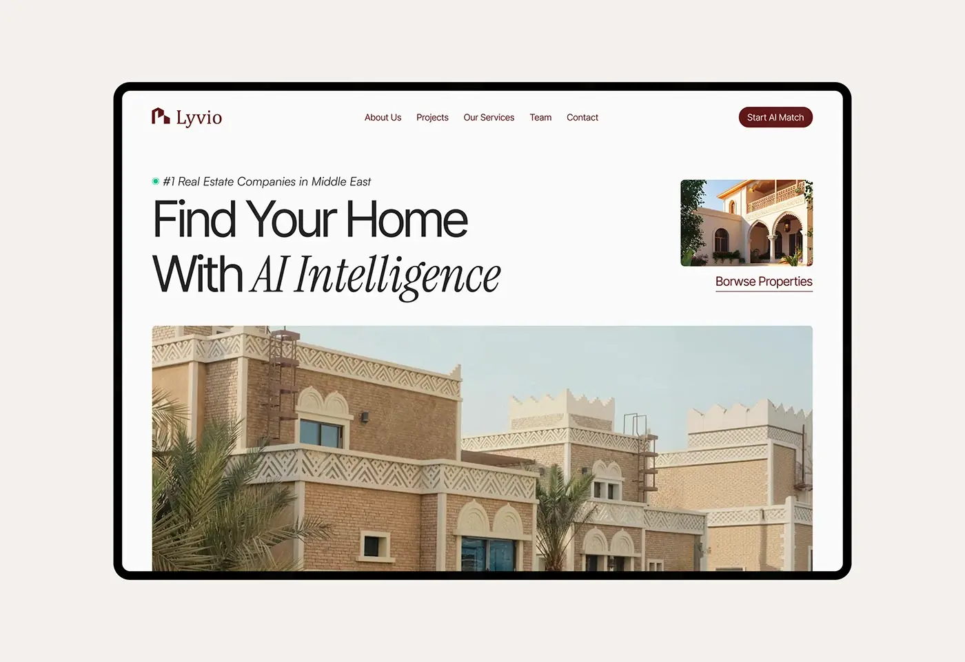 Real estate and proptech: a screen from a product my team designed