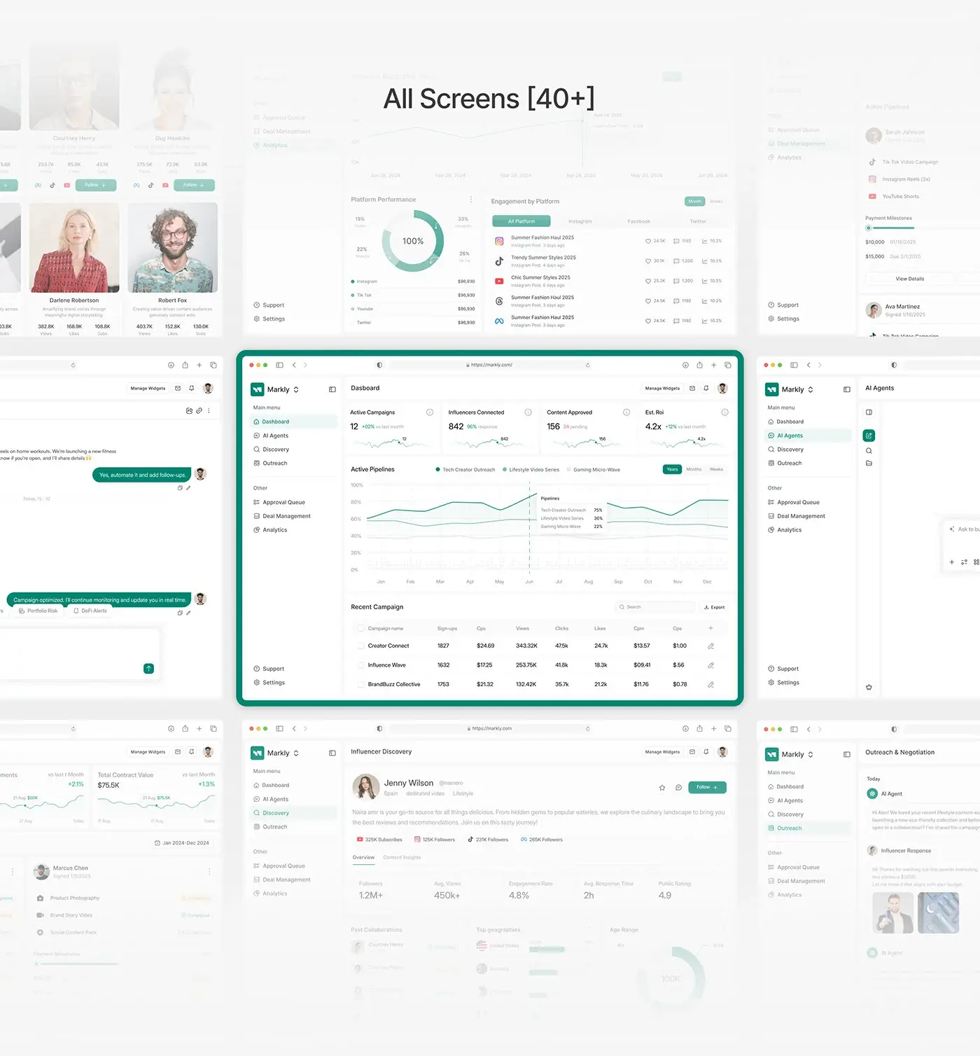 From my work: Markly, an AI influencer marketing platform, that I designed.