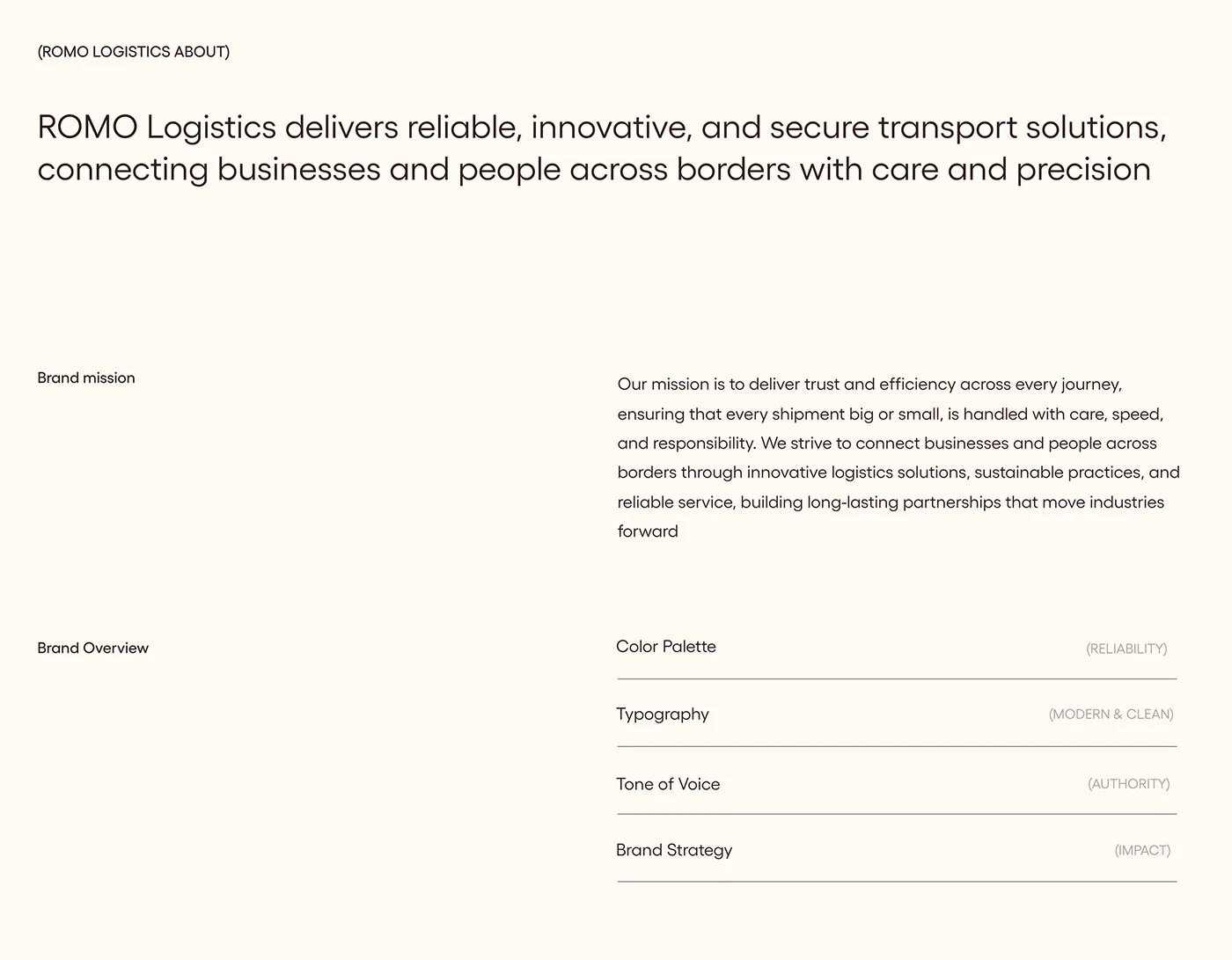 ROMO Logistics, presentation slide 2 of 25