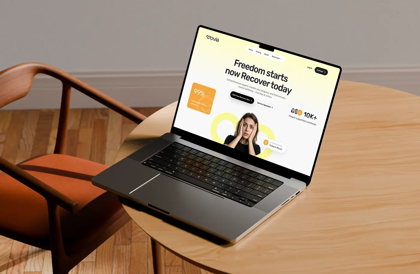 Healthcare and wellbeing: a screen from a product my team designed