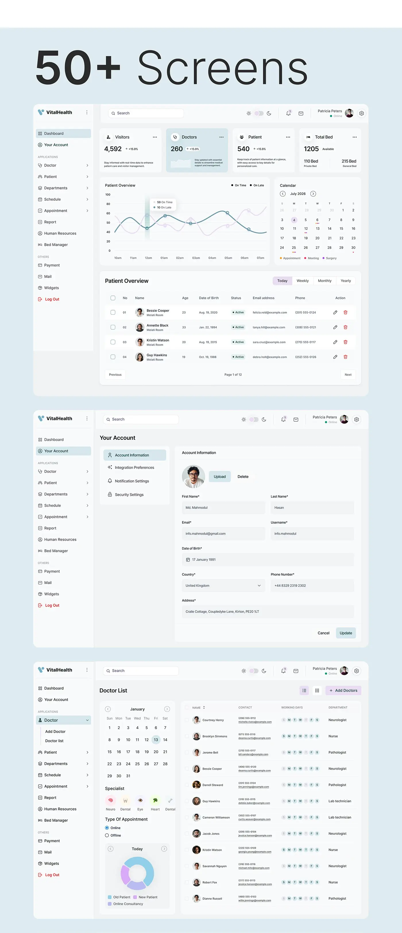 Healthcare: a screen from a product my team designed